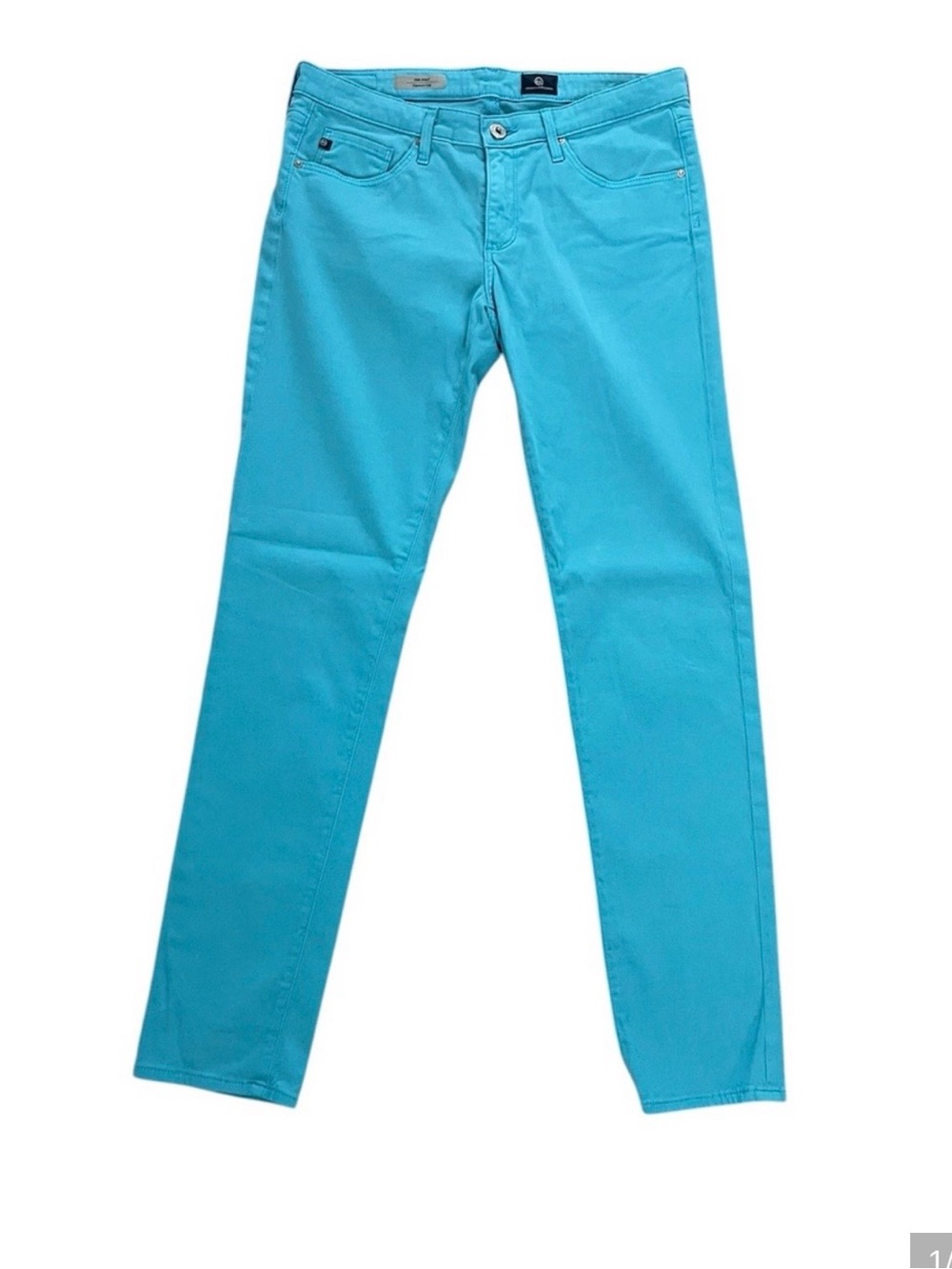 AG Adriano Goldschmied Turquoise The Stilt cigarette Jeans